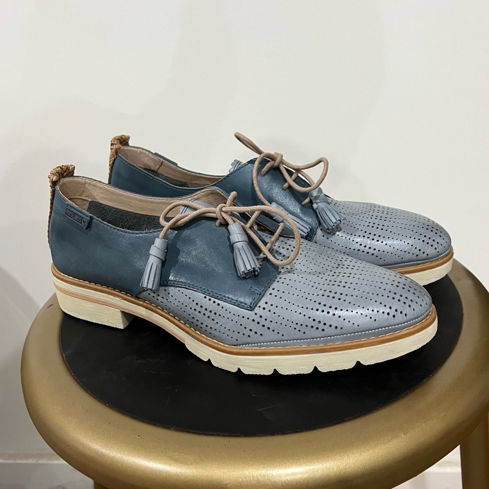 Women's Blue PIKOLINOS Oxford Loafer Size 41
